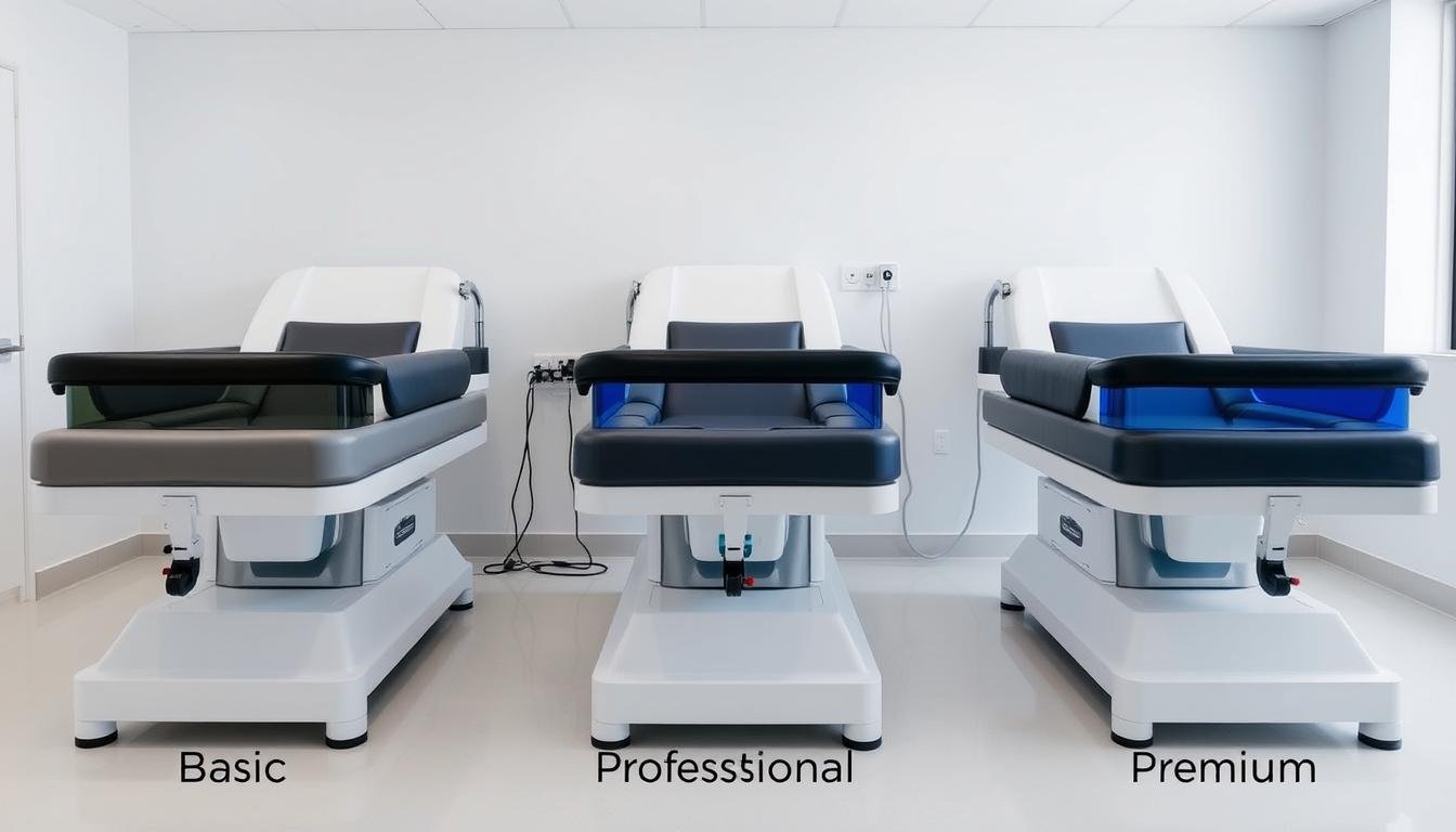 Tres modelos diferentes de camas para hidroterapia de colon