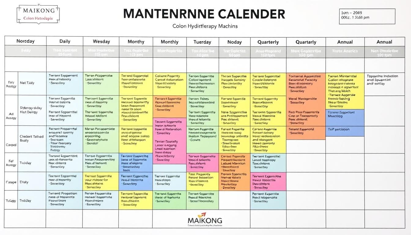 Calendario anual de mantenimiento para Máquinas para hidroterapia de colon Calendario anual de mantenimiento para Máquinas para hidroterapia de colon