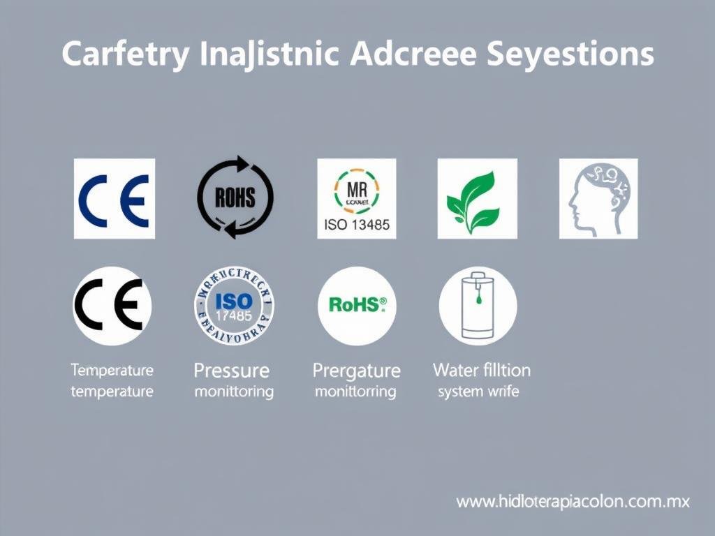 Certificaciones y sistemas de seguridad de la Máquina para hidroterapia de colon MAIKONG Certificaciones y sistemas de seguridad de la Máquina para hidroterapia de colon MAIKONG