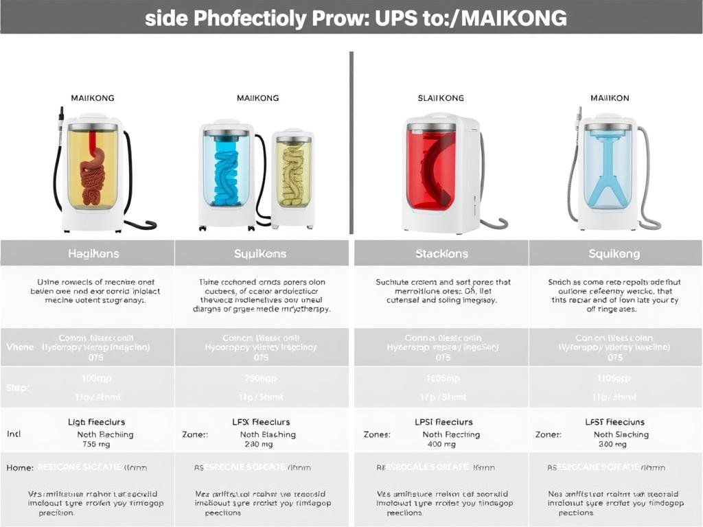 Comparativa visual de máquinas para hidroterapia de colon Comparativa visual de máquinas para hidroterapia de colon