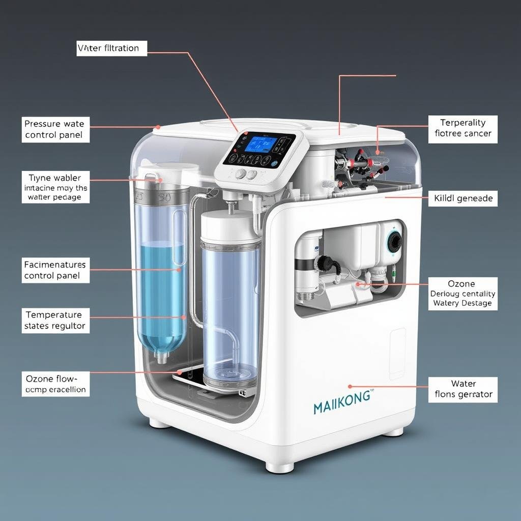 Componentes internos de una moderna máquina para hidroterapia de colon MAIKONG Componentes internos de una moderna máquina para hidroterapia de colon MAIKONG