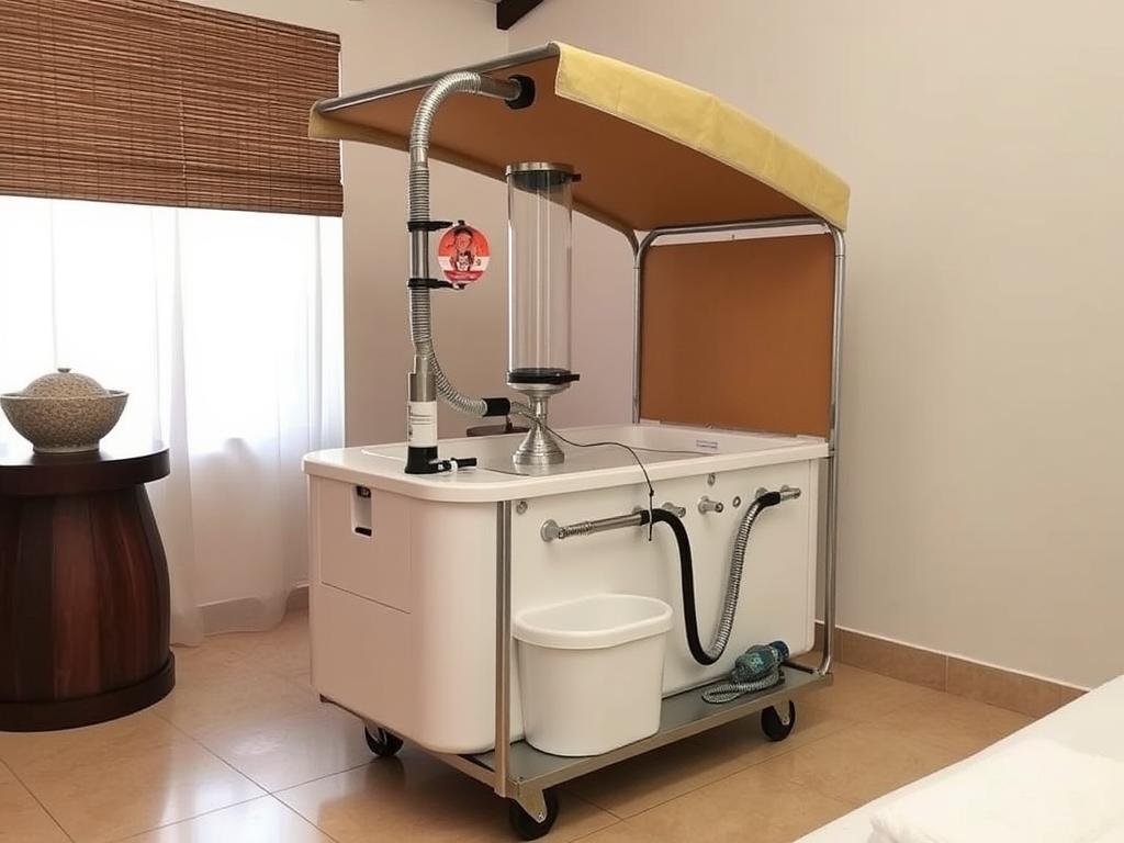 Equipo portátil de hidroterapia de colon utilizado en spas y centros de bienestar en México Equipo portátil de hidroterapia de colon utilizado en spas y centros de bienestar en México