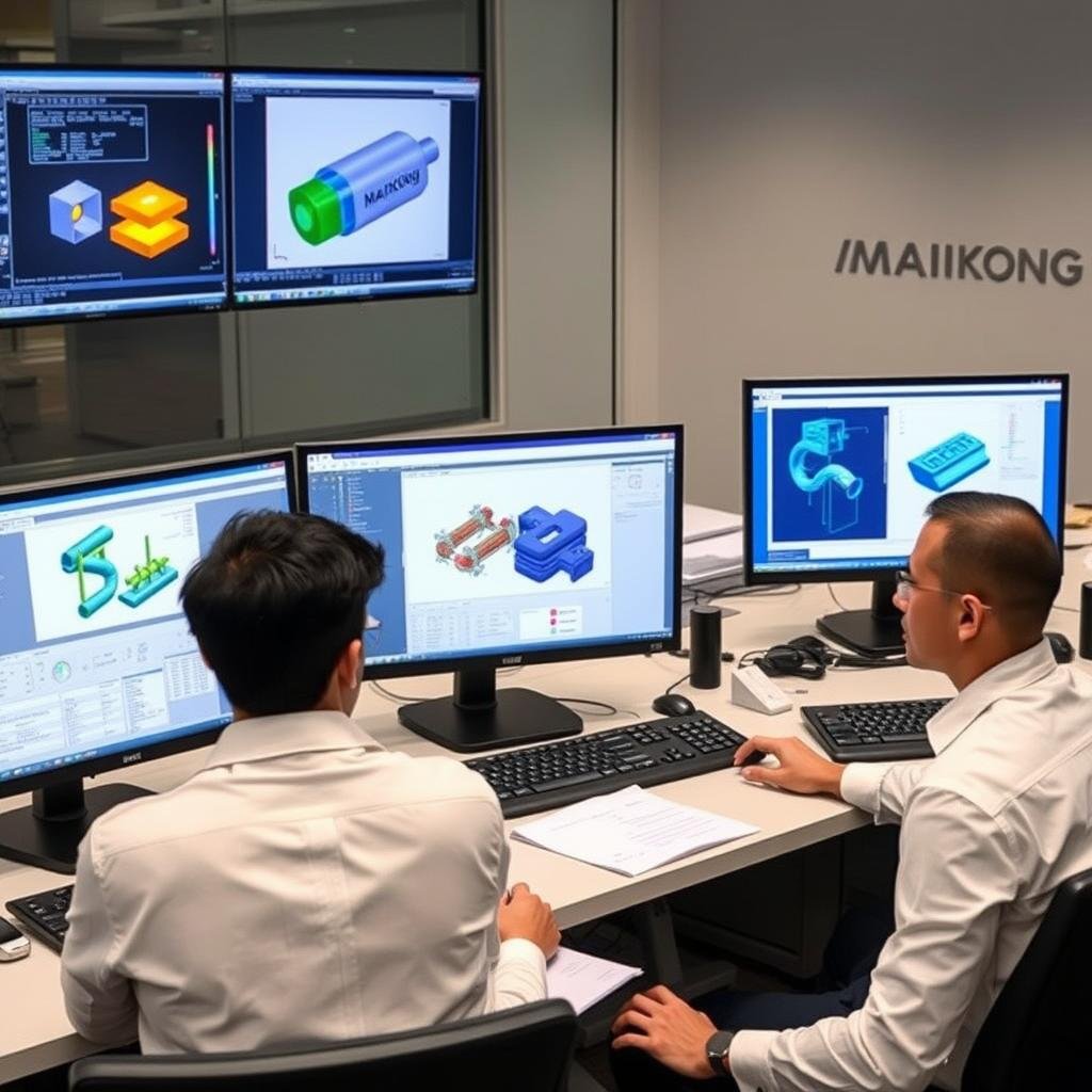 Ingenieros diseñando componentes de máquinas para hidroterapia de colon Ingenieros diseñando componentes de máquinas para hidroterapia de colon