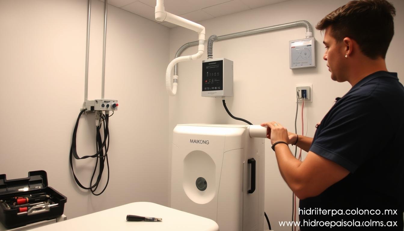 Instalación profesional de una máquina para hidroterapia de colon MAIKONG Instalación profesional de una máquina para hidroterapia de colon MAIKONG