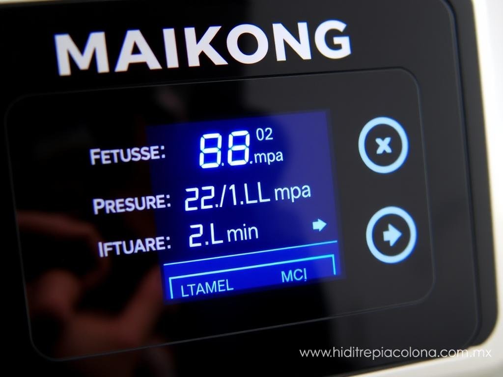 Panel de control con configuraciones recomendadas para hidroterapia de colon Panel de control con configuraciones recomendadas para hidroterapia de colon