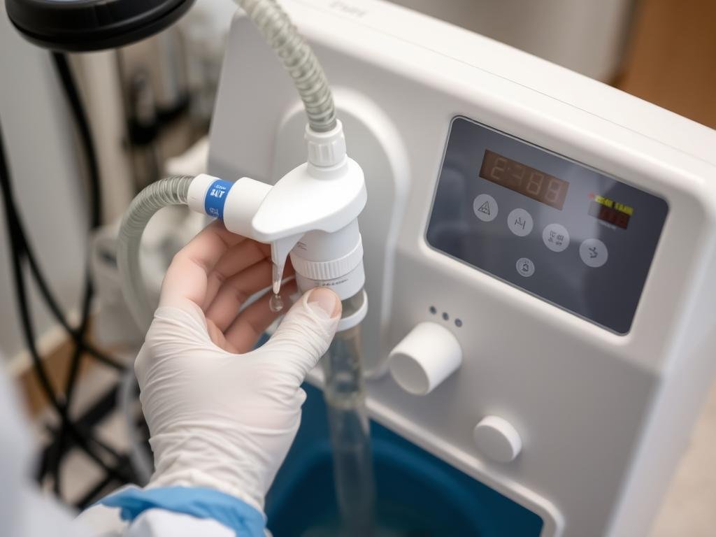 Proceso de limpieza diaria de una Máquina para hidroterapia de colon mostrando los componentes principales Proceso de limpieza diaria de una Máquina para hidroterapia de colon mostrando los componentes principales