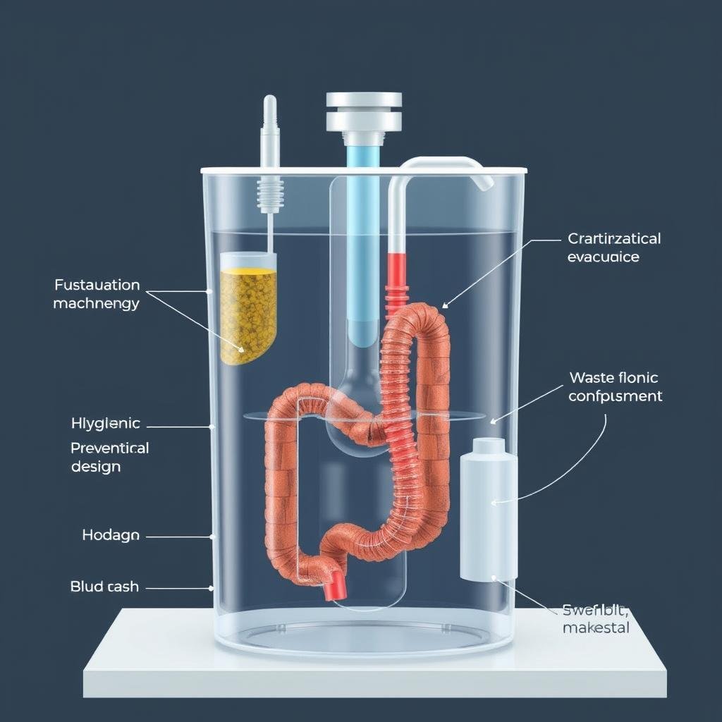 Sistema cerrado hermético en máquina para hidroterapia de colon Sistema cerrado hermético en máquina para hidroterapia de colon