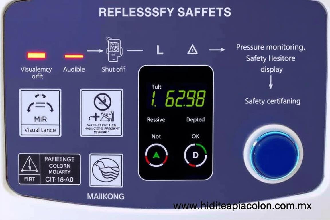 Sistema de seguridad de máquina para hidroterapia de colon con alarmas visuales y sonoras Sistema de seguridad de máquina para hidroterapia de colon con alarmas visuales y sonoras