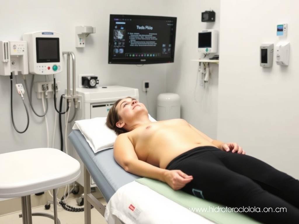 Paciente recibiendo tratamiento de hidroterapia de colon