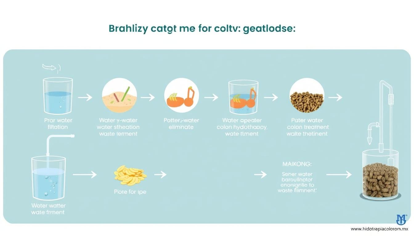 Proceso paso a paso de hidroterapia de colon con ozono