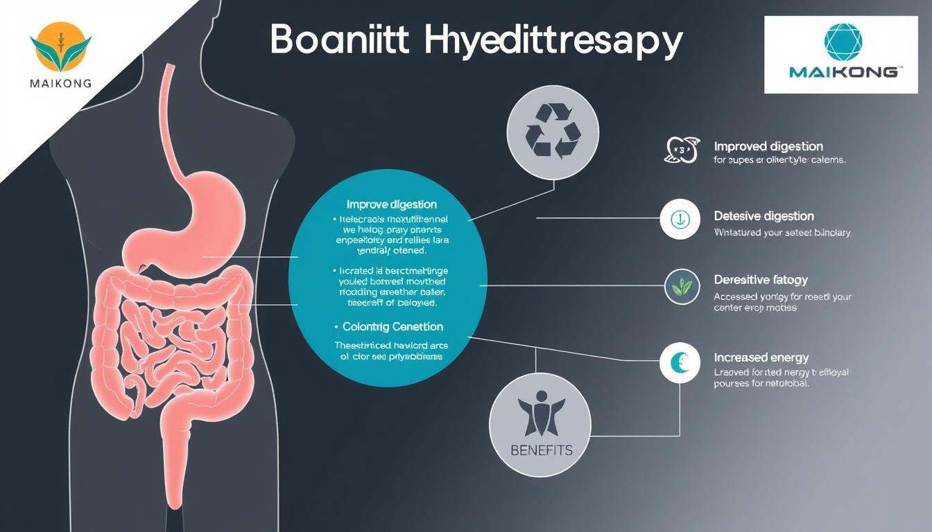 Beneficios de la hidroterapia de colon argentina mostrados en una infografía profesional