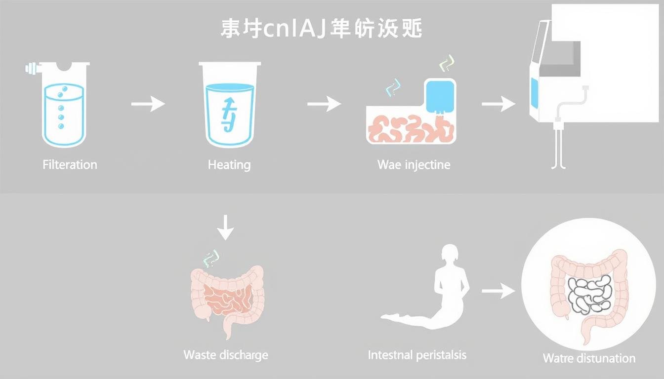 Diagrama del flujo de trabajo del equipo de hidroterapia de colon MAIKONG