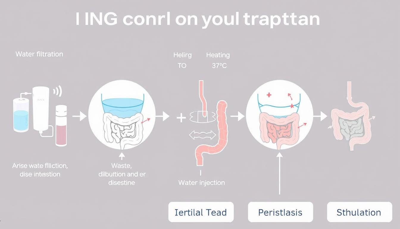 Diagrama del proceso de hidroterapia de colon con equipos MAIKONG en Durango