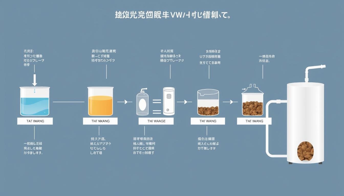 Diagrama del proceso de trabajo del equipo MAIKONG para hidroterapia de colon