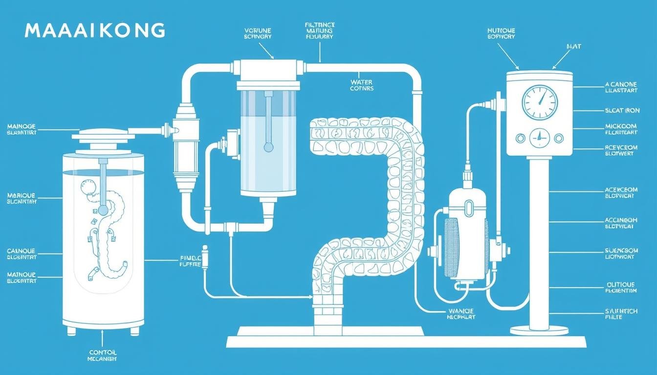 Diagrama técnico del sistema de hidroterapia de colon MAIKONG
