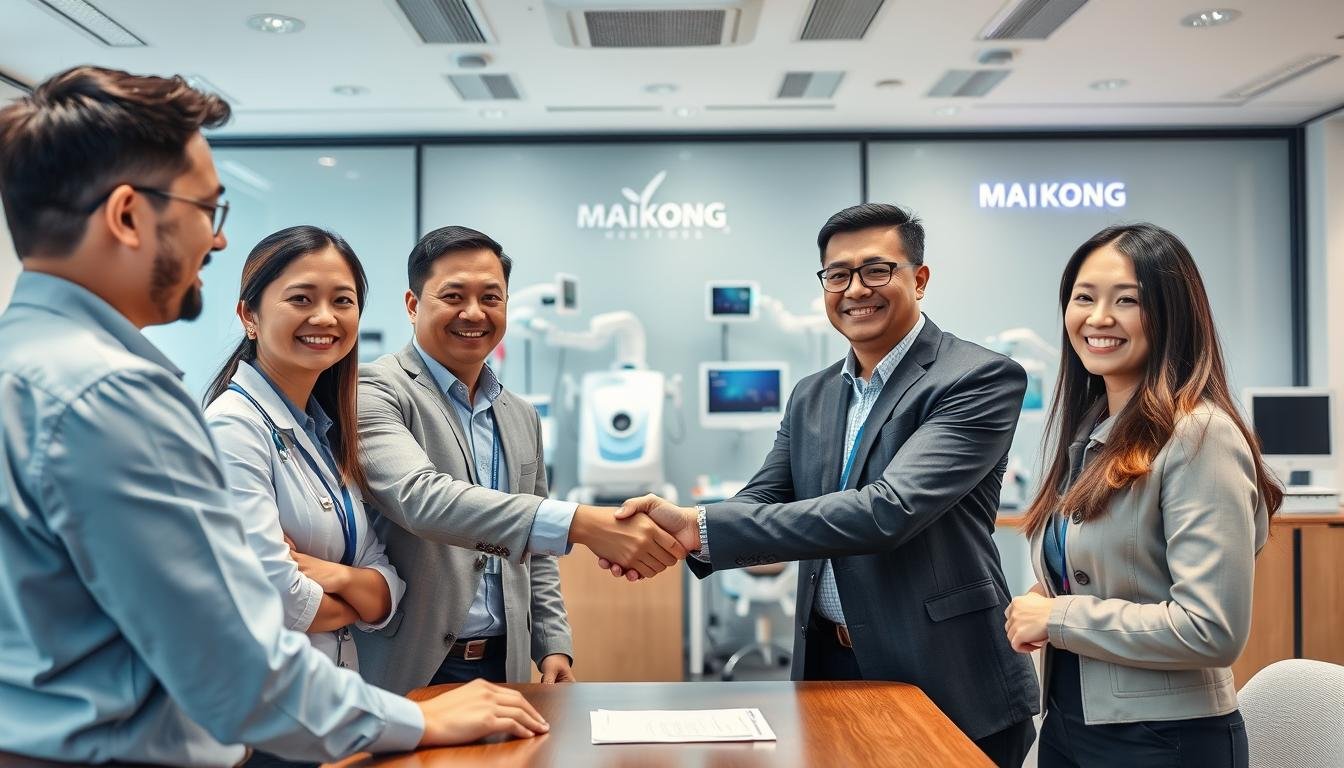 Equipo de ventas de MAIKONG en reunión con distribuidores