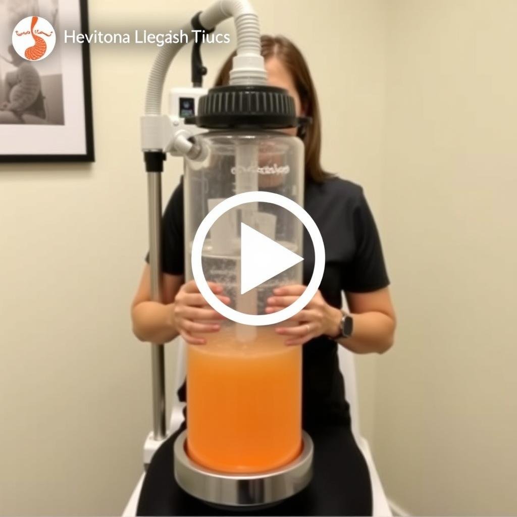 Función de enema del equipo de hidroterapia de colon en video demostrativo