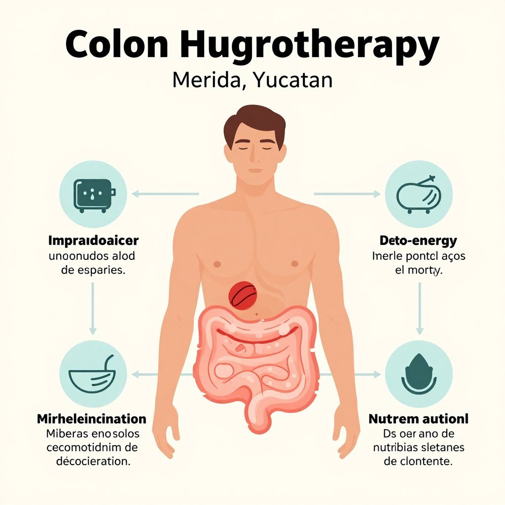 Beneficios de la hidroterapia de colon en Merida Yucatan representados visualmente