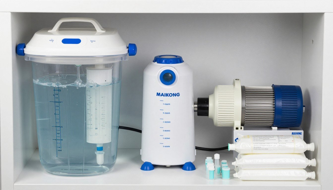 Componentes del sistema MAIKONG para hidroterapia de colon