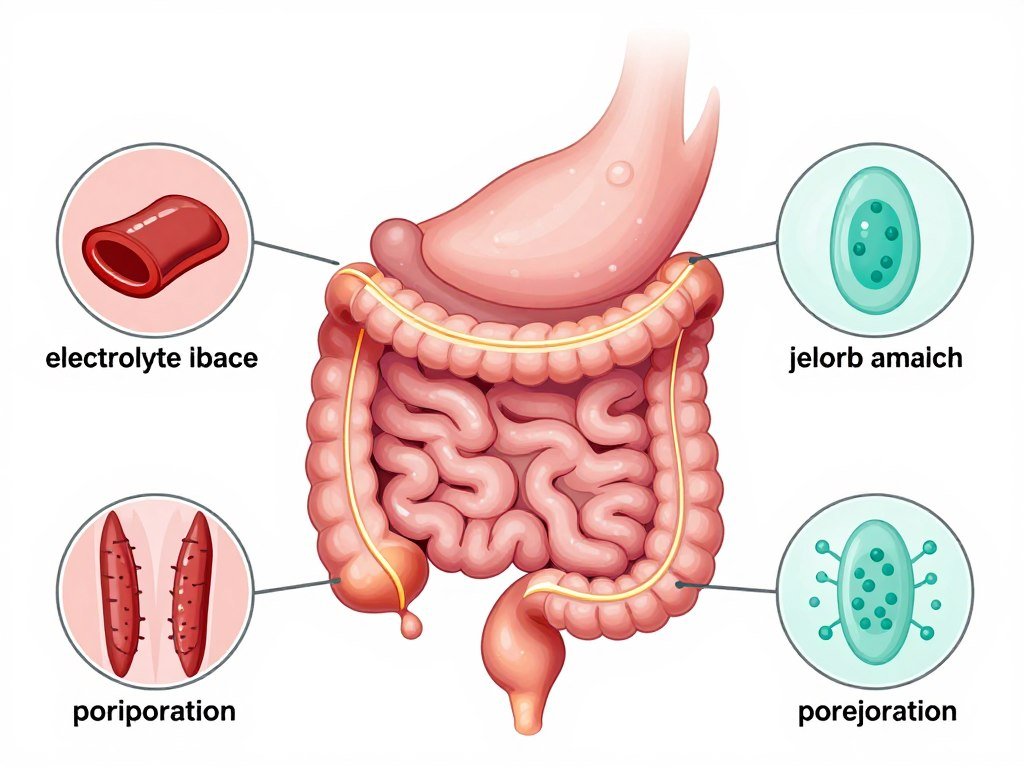 Ilustración de posibles complicaciones de la hidroterapia de colon