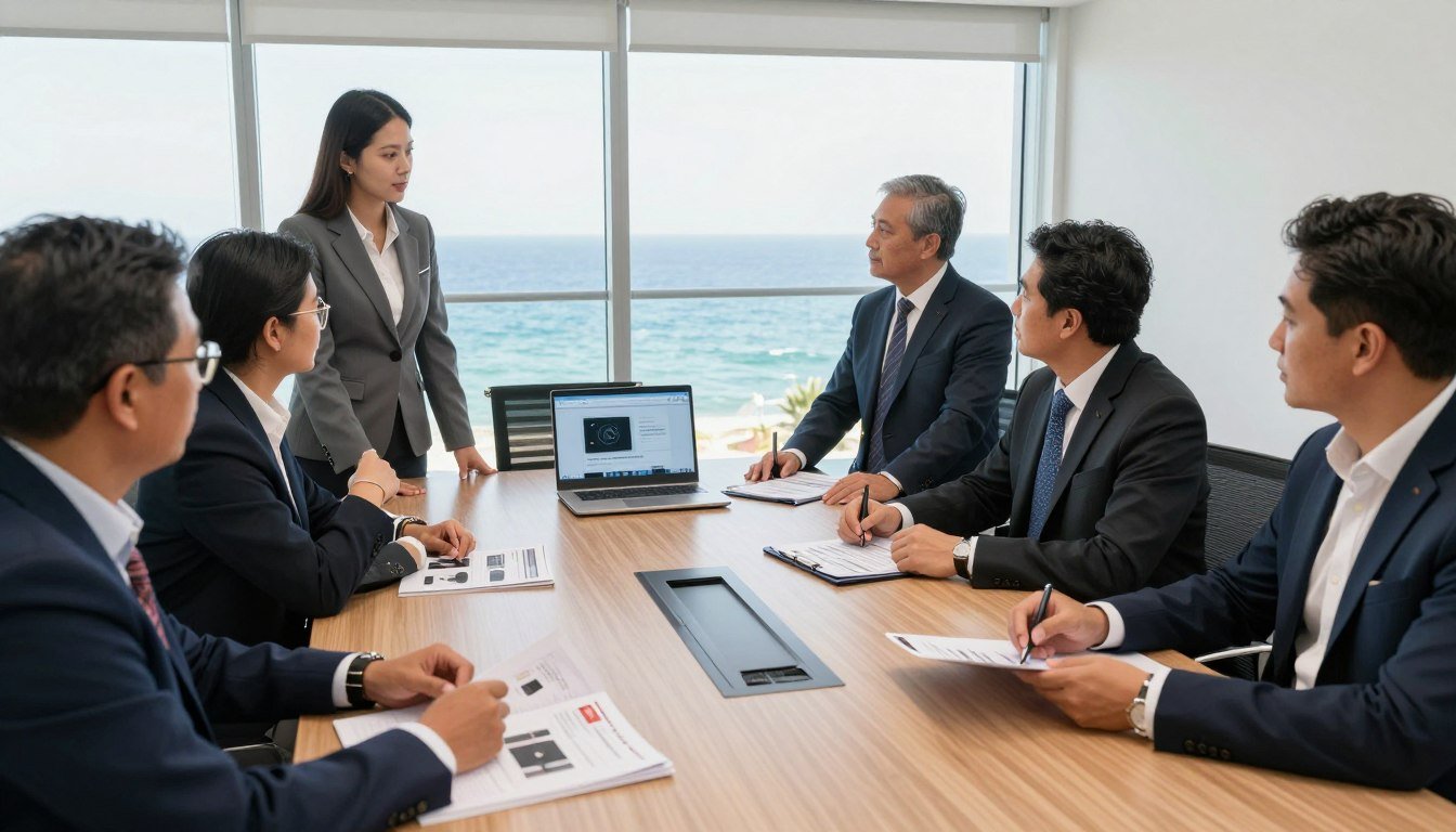 Reunión de negocios entre distribuidores y representantes de MAIKONG