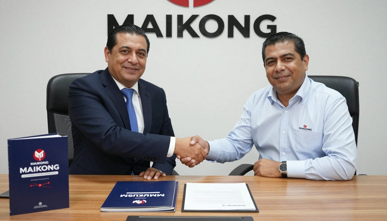 Representante de MAIKONG cerrando acuerdo con distribuidor en Metepec