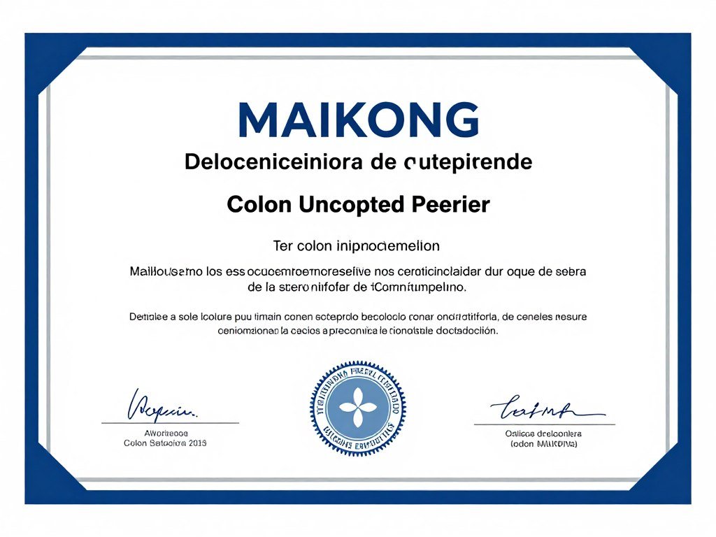 Certificado de capacitación MAIKONG para terapeutas de hidroterapia de colon