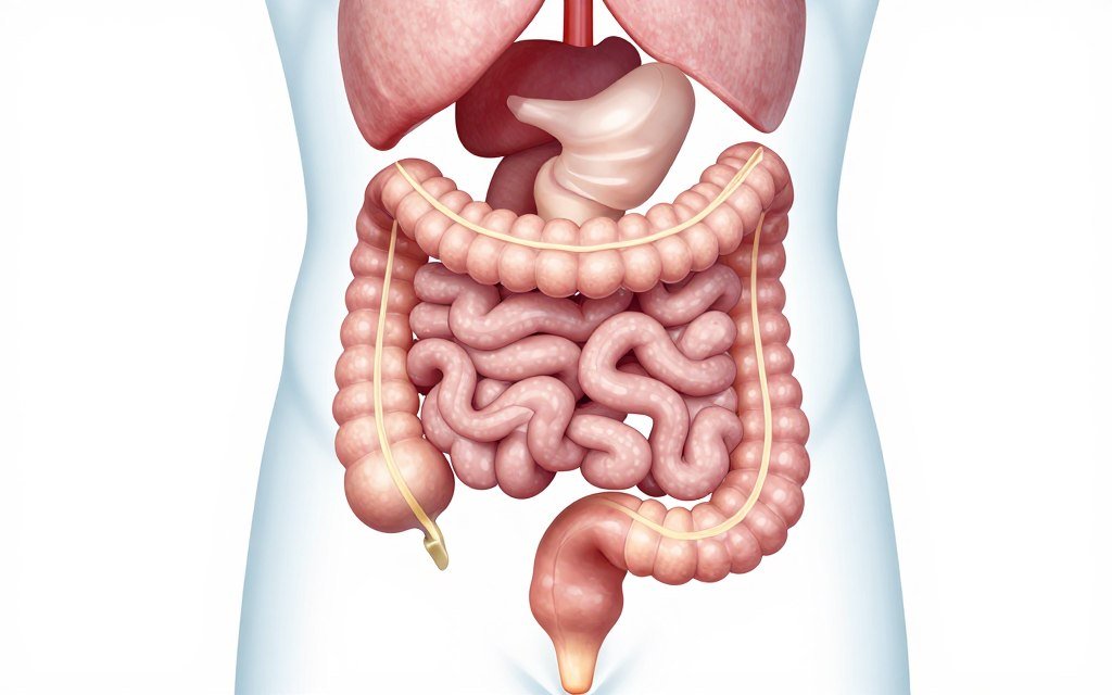 Diagrama del sistema digestivo y colon