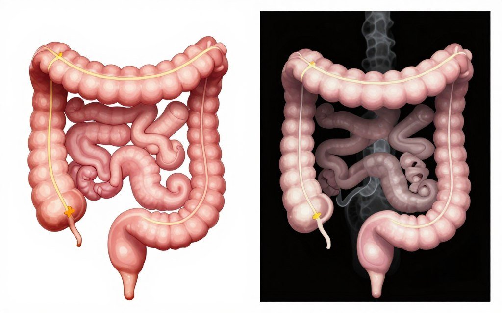 Antes y después de tratamiento de hidroterapia de colon en radiografía Antes y después de tratamiento de hidroterapia de colon en radiografía