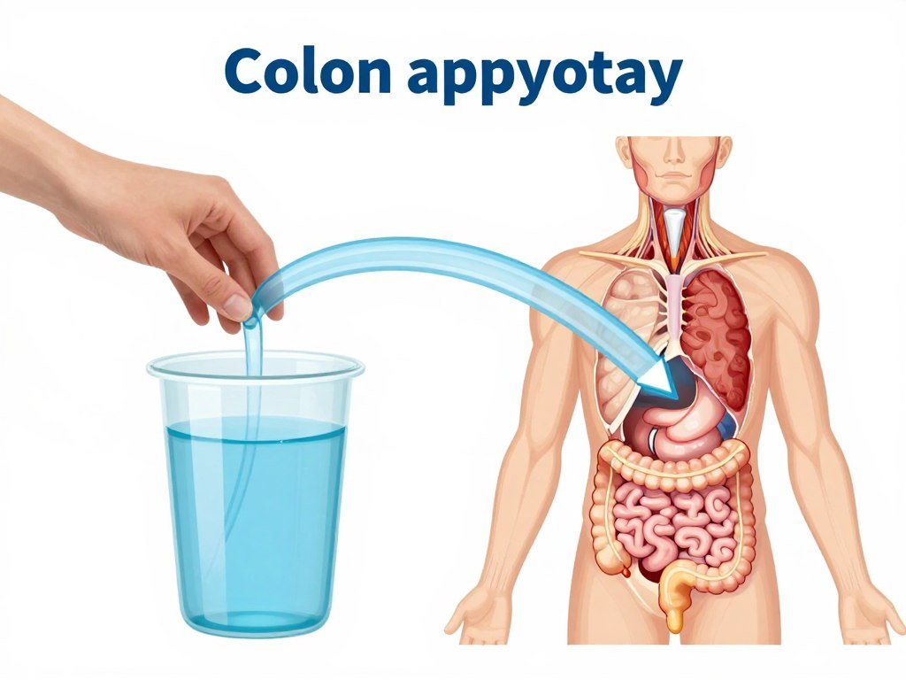 Diagrama explicativo del proceso de hidroterapia de colon