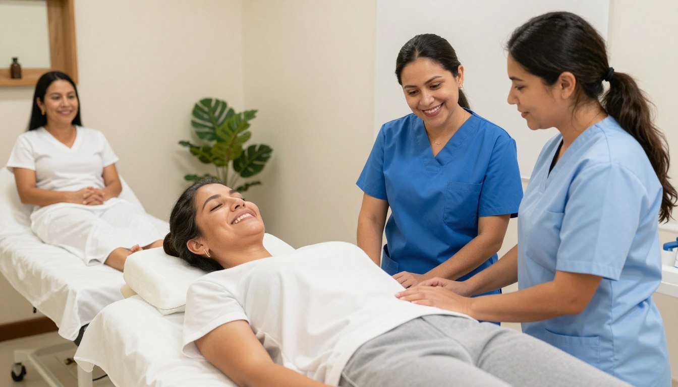Pacientes satisfechos después de sesión de hidroterapia de colon en centro mexicano