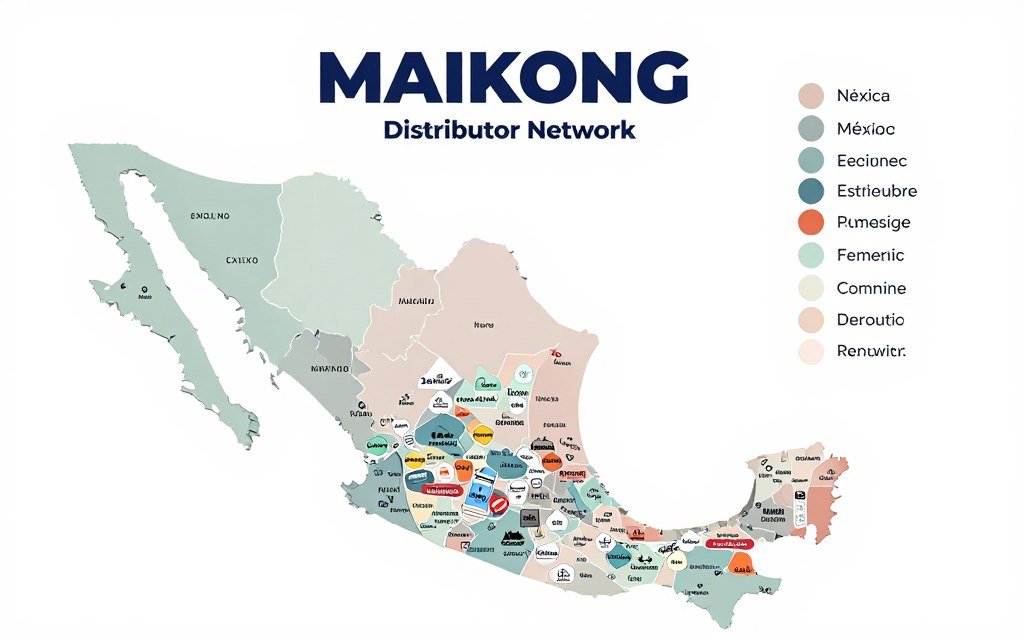 Red de distribuidores MAIKONG en México mostrando cobertura nacional
