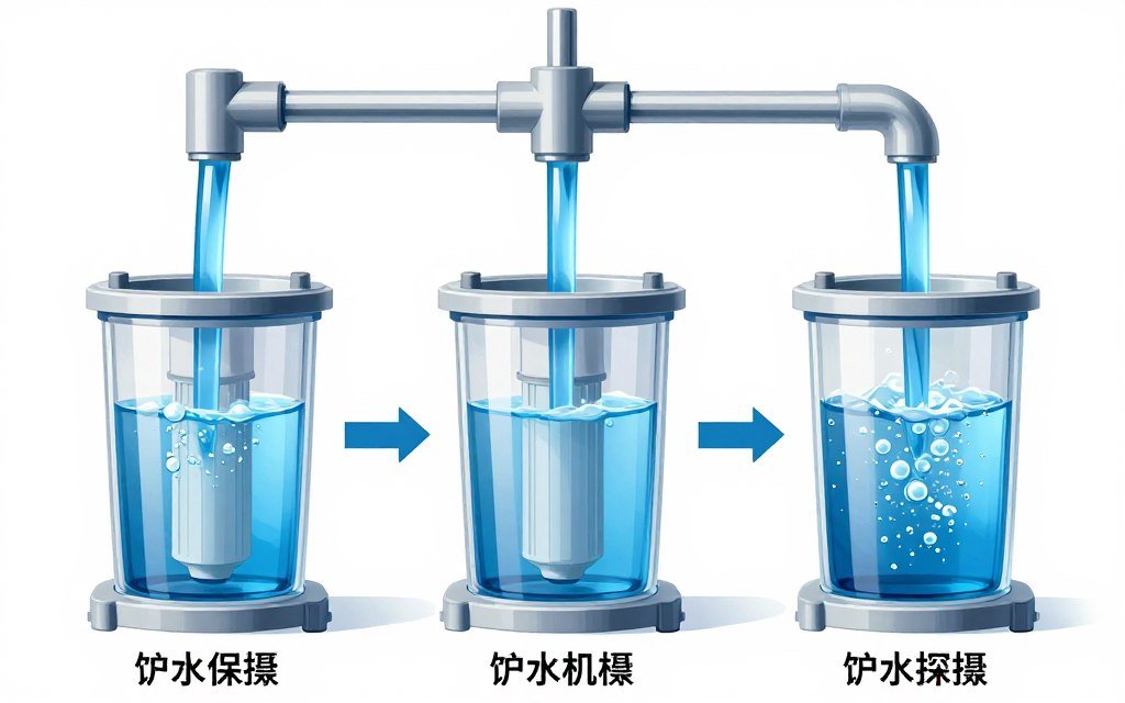 Sistema de purificación de agua de tres etapas para hidroterapia de colon Sistema de purificación de agua de tres etapas para hidroterapia de colon