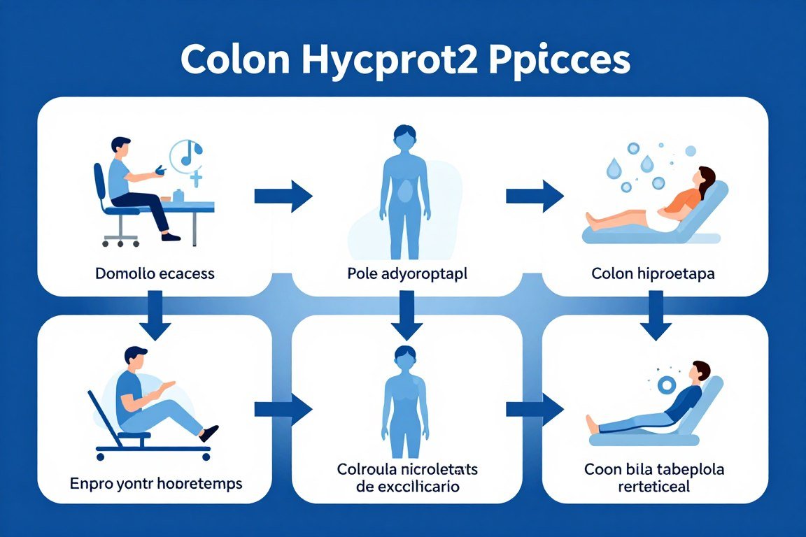 Ciclo completo de proceso de hidroterapia de colon