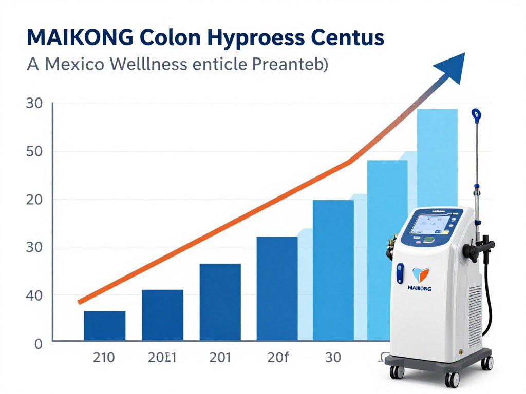 Gráfica de crecimiento de negocios con máquina para hidroterapia de colon en México