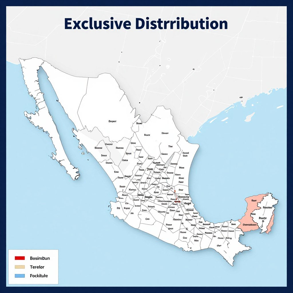 Mapa de México mostrando territorios exclusivos disponibles para distribuidores MAIKONG